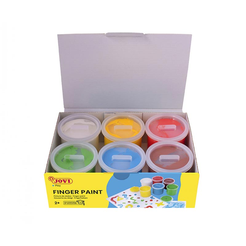 Pintura de dedos Jovi – colores surtidos, 125 cc, 6 uds