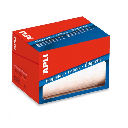 Rollo etiquetas adhesivas Apli – blancas, 8×12 mm, 10×16 mm, 53×100 mm