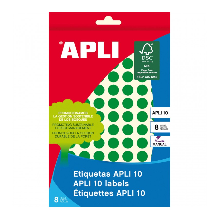 Gomets redondos Apli – verdes