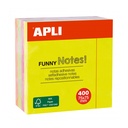 Notas adhesivas Apli – 75×75 mm, colores neón, 400 uds