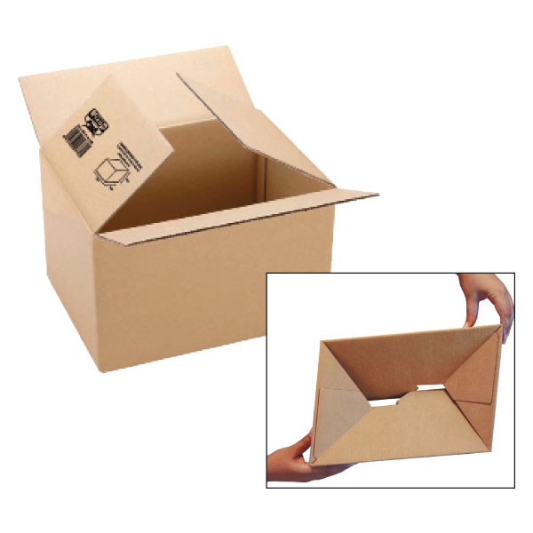 Cajas de cartón automontables marrón – 427×304×200 mm, pack 5 uds