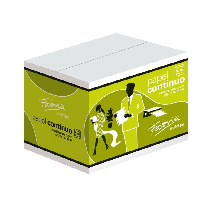 Papel continuo blanco 240 × 11 mm – doble perforado, 2500 H