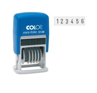 Sello numerador automático Colop S‑126 – 6 bandas, 4 mm