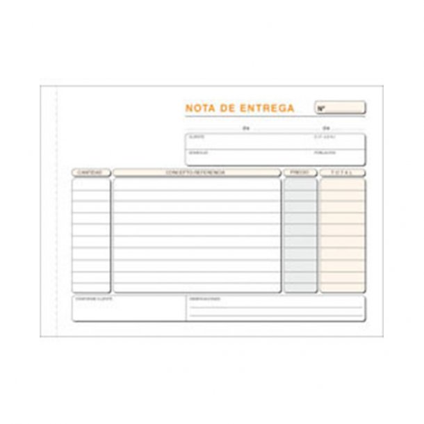 Talonario nota de entrega cuarto apaisado – triplicado (original + 2 copias)