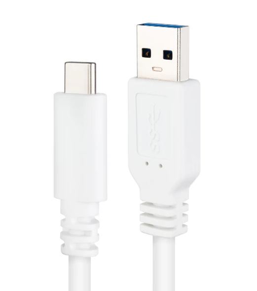 Cable USB 3.1 Gen2 Nanocable – USB‑C a USB‑A, blanco, 1 m