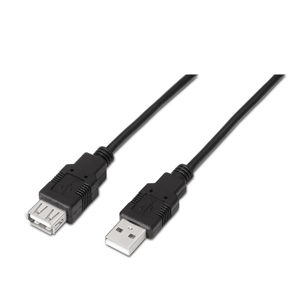 Cable de extensión USB 2.0 tipo A M‑H Aisens – negro, 1.8 m