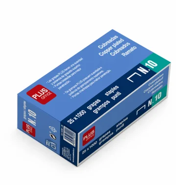Grapas nº 10 cobreadas Plus Office – 1000 uds