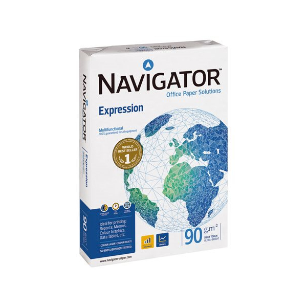 Papel multifunción A4 Navigator – 80 g (C/5×500 H), 90 g (500 H), 120 g (250 H)