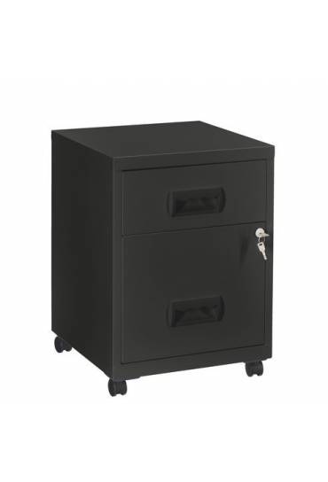 Cajonera metálica con ruedas Realspace – negra, 2 compartimentos