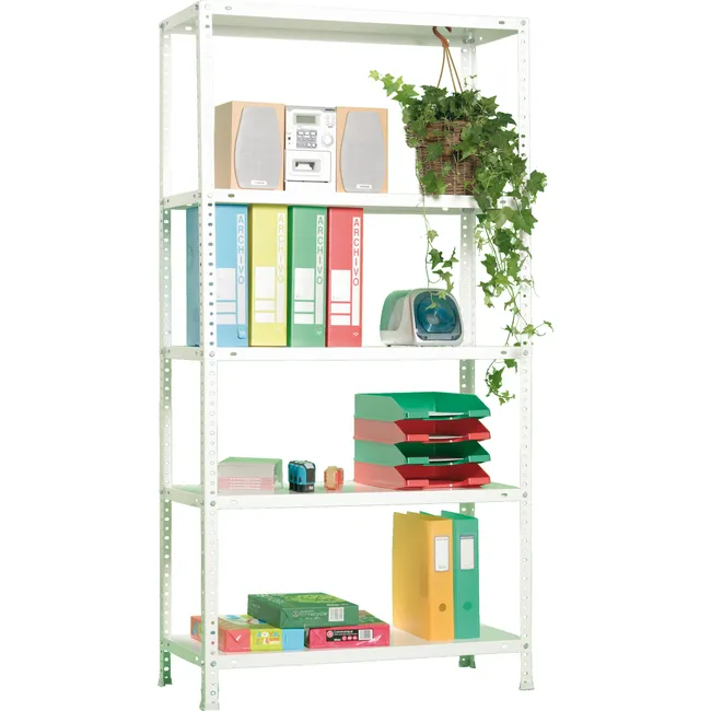 Estantería en kit Simonrack Comfort 5/300 – 180×90×30 cm, blanco