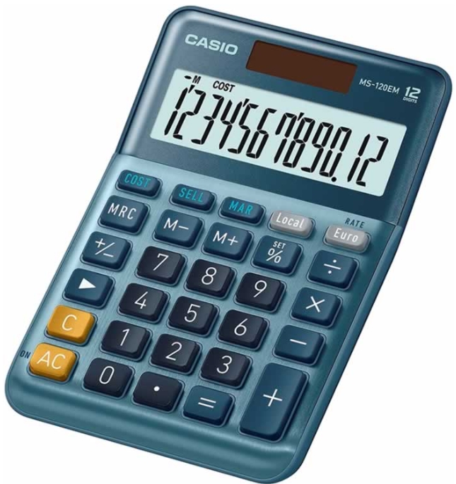 Calculadora de sobremesa Casio MS‑120 – 12 dígitos