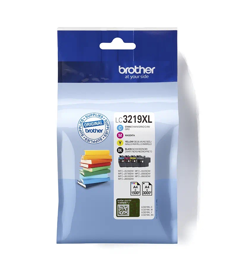 Cartucho Brother LC‑3219XLVAL – pack negro + tricolor