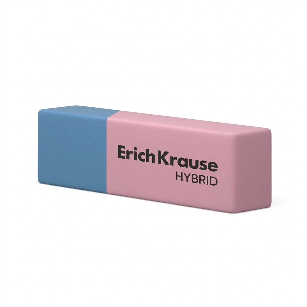 Goma de borrar doble Erichkrause Hybrid – para lápiz y trazos intensos