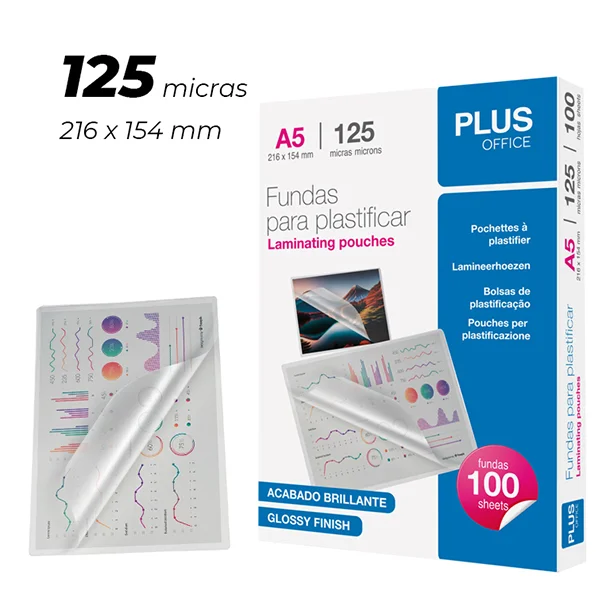 C/100 FUNDAS PLASTIFICAR A-5 154X216 125MIC Ref. 01021200 / 220534