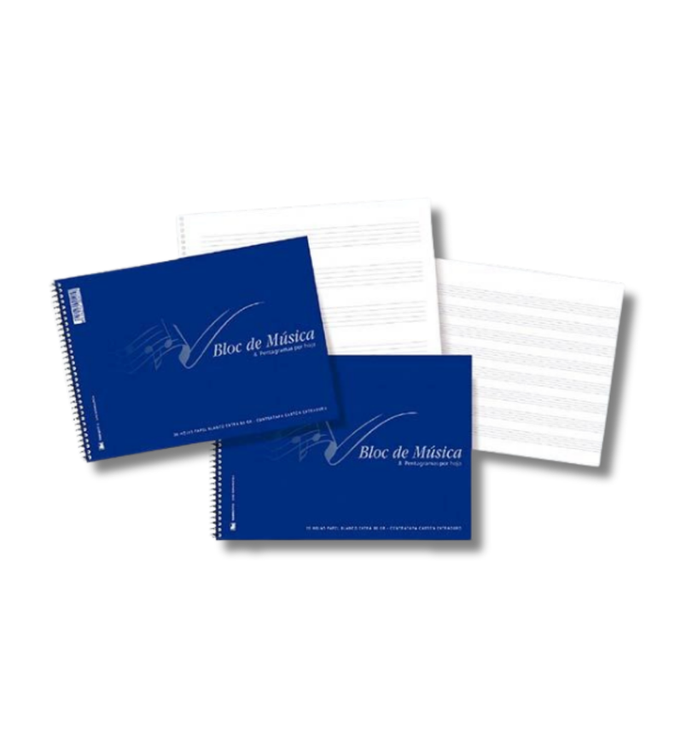 Bloc Música Espiral 4º Apaisado - 20 Hojas