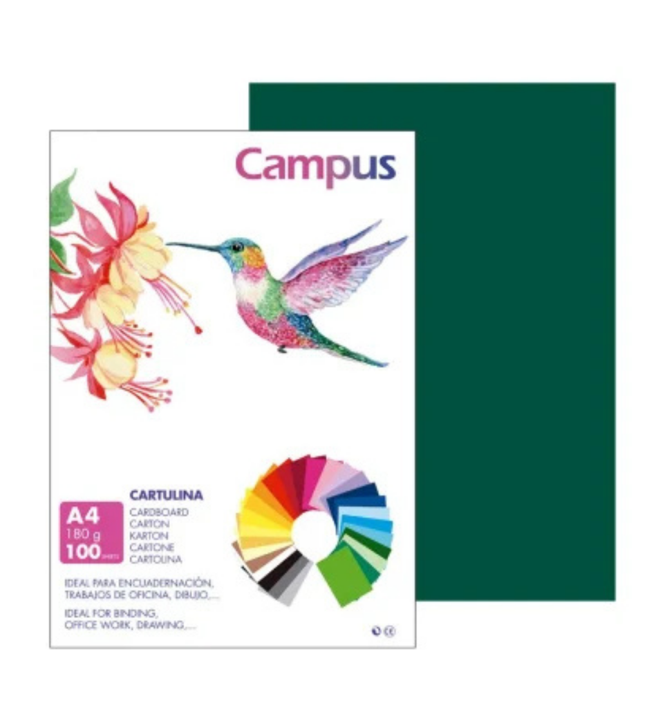 Cartulina A4 Campus – 180 g, Paquete 100 uds