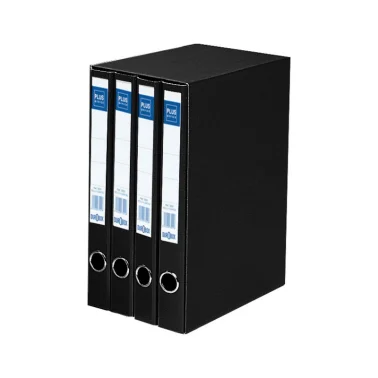 Módulo 4 archivadores folio Plus Office 1344 – 25 mm, 2 anillas, negro