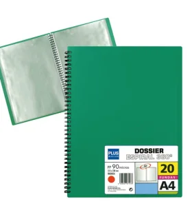 Tarifario A4 Plus Office – espiral, tapa dura polipropileno, 20 fundas