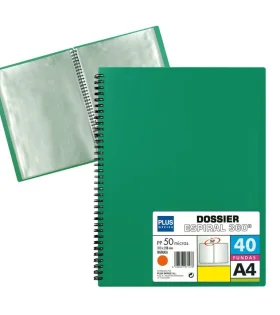 Tarifario A4 Plus Office – espiral, tapa dura polipropileno, 40 fundas