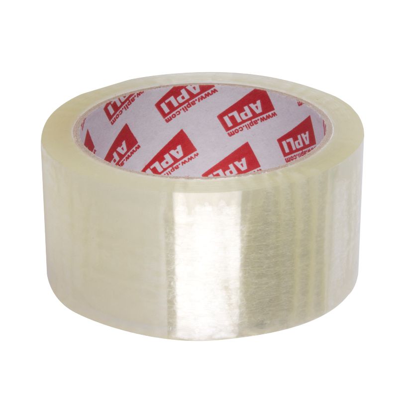 Rollo precinto PP acrílico transparente Apli – 48 mm×132 m*