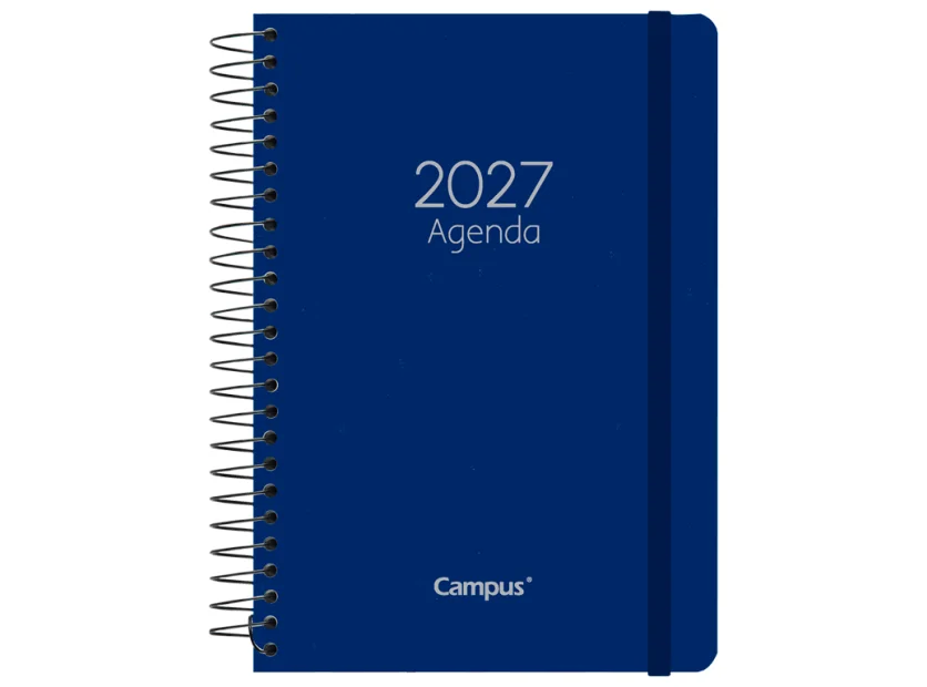 Agenda anual 2027 A5 Campus - día página, tapa de polipropileno, azul
