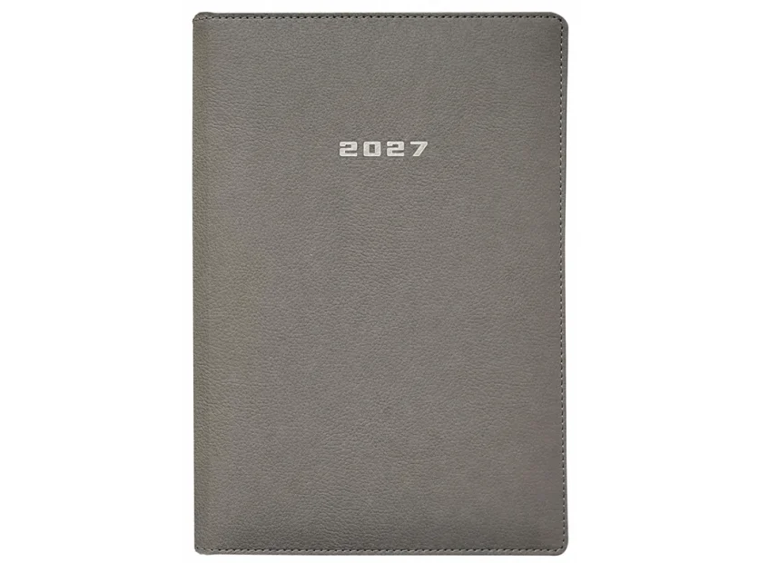 Agenda anual 2027 B5 Campus - semana vista, tapa PVC, gris
