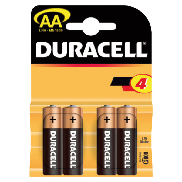 Pilas AA LR06 Duracell Plus Power – pack 4 uds