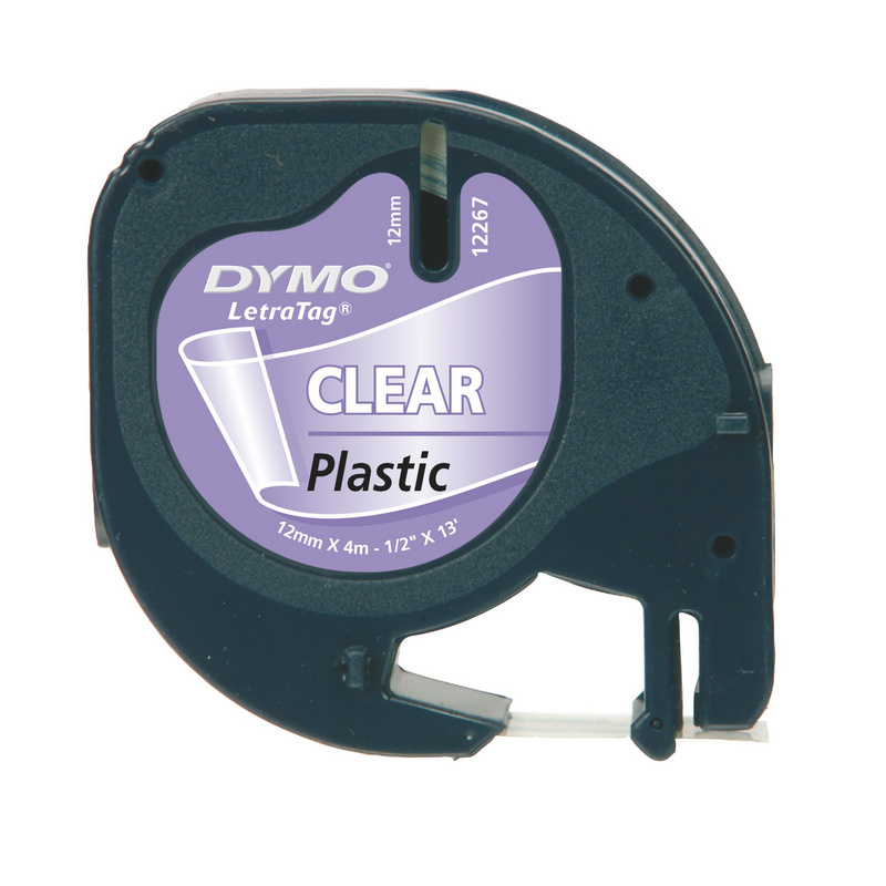 Cinta rotuladora plástica Dymo Letratag – 12 mm × 4 m