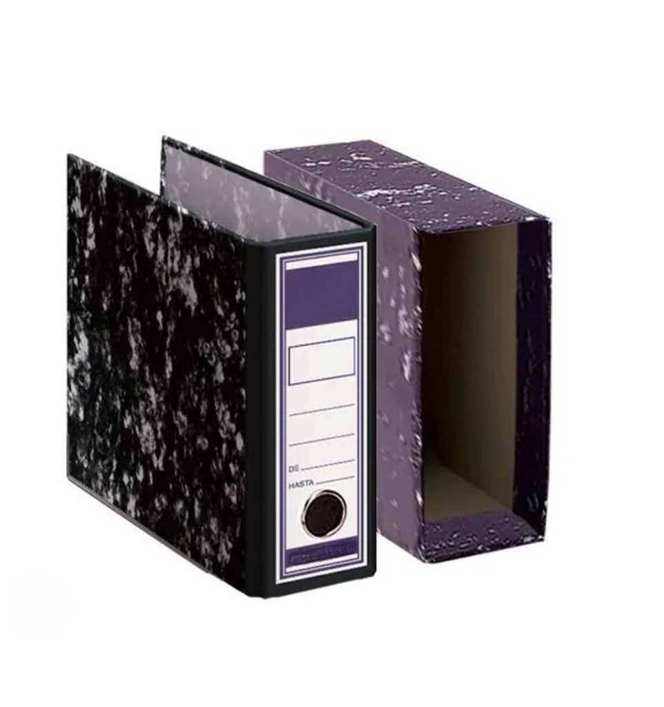 Archivador A-Z jaspeado – 75 mm, 2 anillas, sin rado