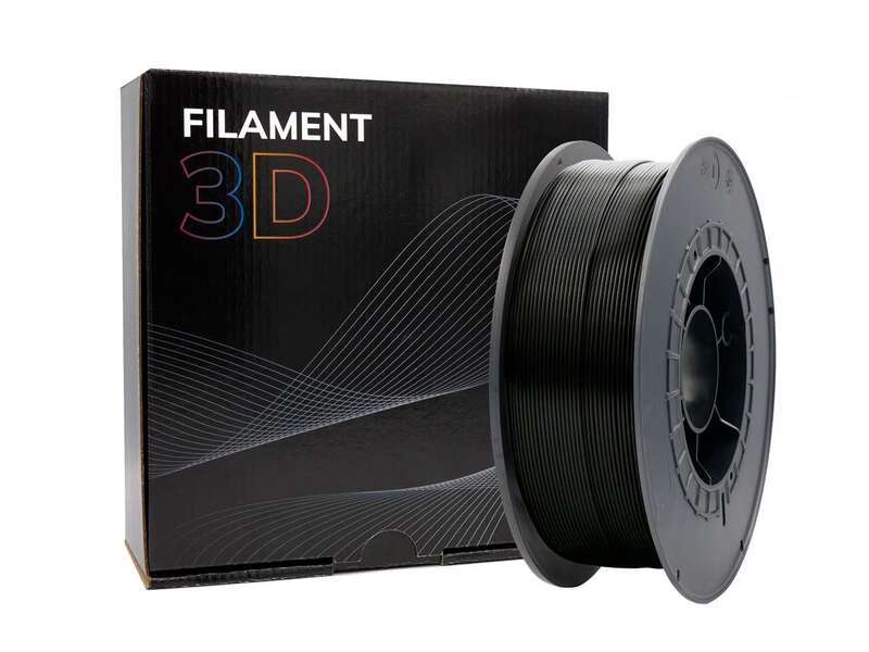 Filamento impresora 3D PLA - Diametro 1.75mm - Bobina 1kg - Color Negro
