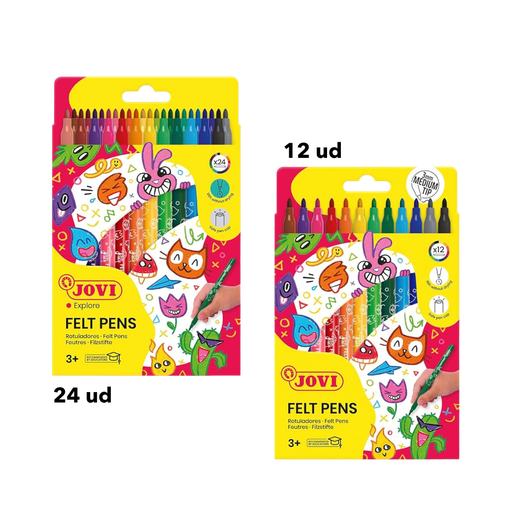 Rotuladores Jovi - estuche escolar de 12 o 24 ud