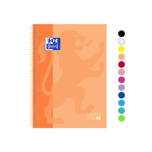 Bloc Oxford Europeanbook 1 A4 - Tapa extradura, 80 hojas, cuadrícula 5x5