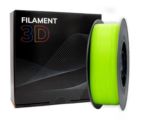 Filamento 3D PLA - Diametro 1.75mm - Bobina 1kg - Color Amarillo Fluorescente