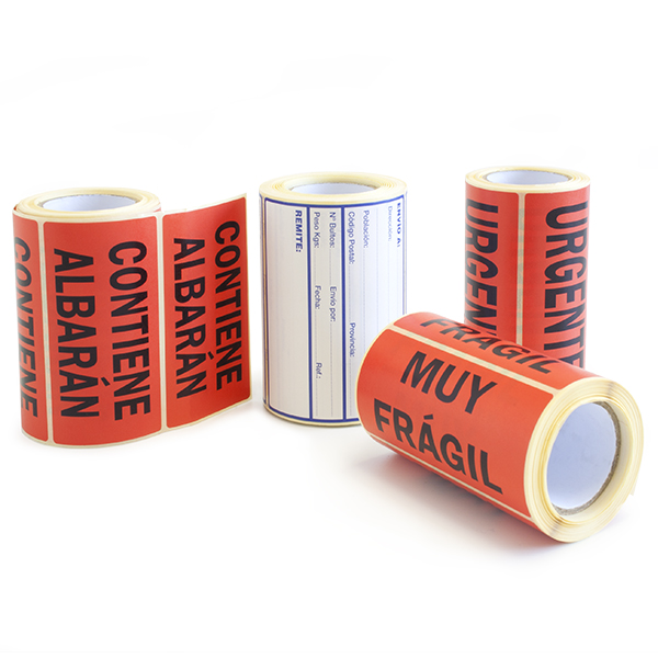 ROLLO DE 200 ETIQUETAS ADHESIVAS 50x100mm &quot;MUY FRAGIL&quot; Ref. 00194003