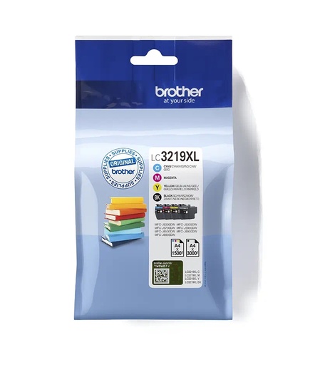 [CFBRO0049] Cartucho Brother LC‑3219XLVAL – pack negro + tricolor[LC3219XLVAL] 