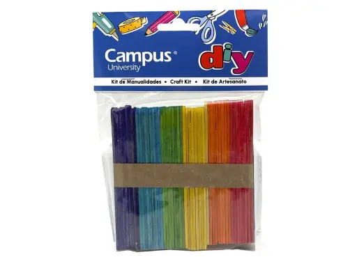 [MEVAR04572 - 012468] Palos de madera para manualidades – 114 × 10 mm, colores surtidos, 50 uds[13064 /630962] 