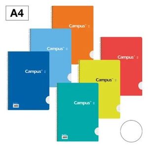 BLOC ESPIRAL A4+ NATURAL TAPA NORMAL 80 HOJAS 60grs CUADRICULA 4x4 CAMPUS Ref. 001149