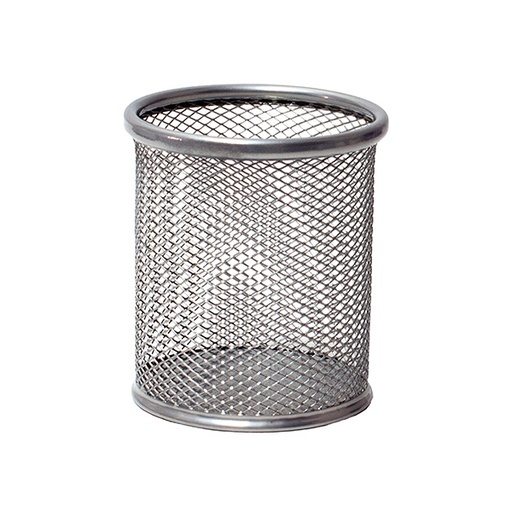 [MOCSR0048 - 050066] Cubilete lapicero metálico – de rejilla, gris plata[317382 -040298] 