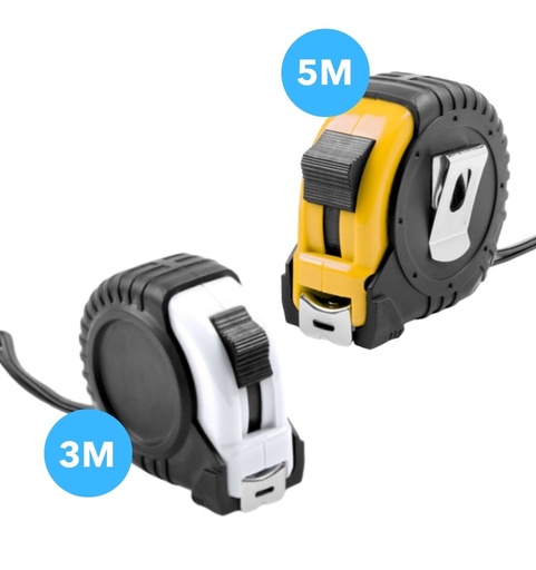 Flexómetro 3 o 5 Metros con Freno | Cinta Métrica Compacta y Precisa