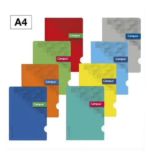 Libreta A4 Campus con Tapa de Polipropileno – 48 Hojas 90 g, Pauta de 3,5 mm
