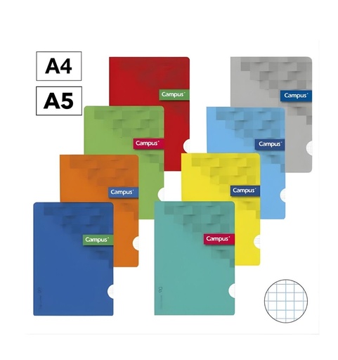 Libreta Campus – 48 Hojas 90 g, Cuadrícula 4 × 4 mm, Colores Surtidos 