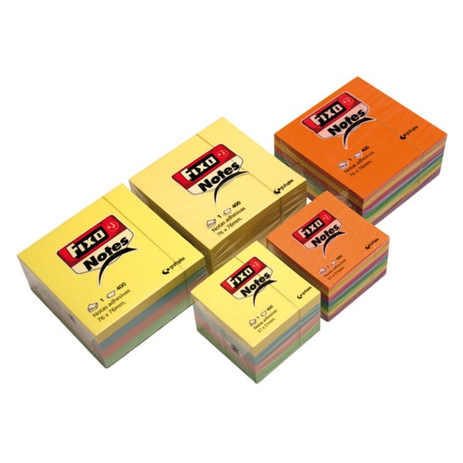 [MOGPL0004] Notas adhesivas 51 × 51 mm Fixo Notes – colores surtidos neón, 400 uds[65005180] 