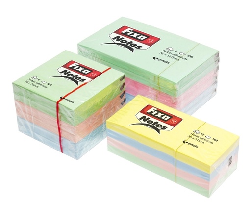 [MOGPL0009] Notas adhesivas Fixo Notes – 76×76 mm, 100 H, colores pastel[65005490] 