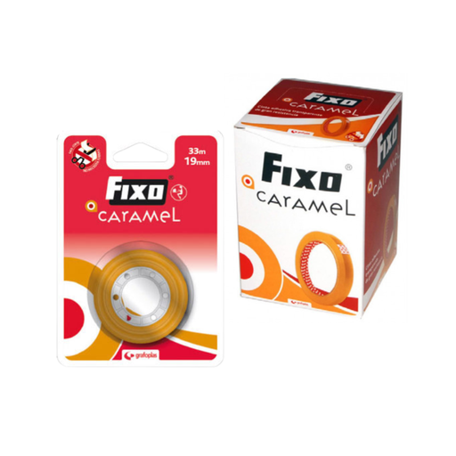 Rollo cinta adhesiva Fixo Caramel - 33 m ×19 mm / 66 m ×19 mm