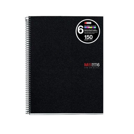 [MOMRI02011 - 097418] Cuaderno A4 Miquelrius Notebook‑6 – cuadrícula 5×5, 150H, negro[MR2824] 