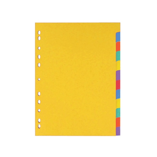 [ADT0013471] Separadores de cartón A4 – 12 pestañas de colores[13471] 