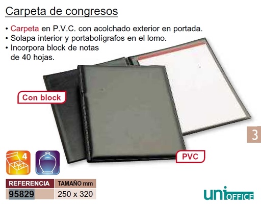 [ADT0194] Carpeta de congresos portabloc Unioffice – negro[95829] 