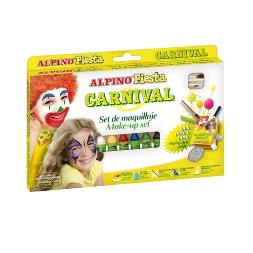 [ADT134797] Set de maquillaje purpurina Alpino – 6 uds, con pincel[DL000008] 