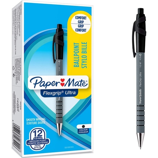 [ADT1910073] Bolígrafo roller retráctil Paper Mate Flexgrip Ultra – negro[1910073] 