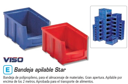 [ADT213346] Bandeja cubeta apilable Viso Star – rojo[STAR5R] 